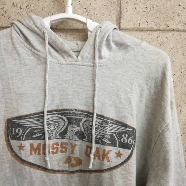 中古 アメリカ古着 MOSSY OAK モッシーオーク パーカー スウエット トレーナー メンズ Lサイズ 白 ホワイト ビンテージ 送料無料
