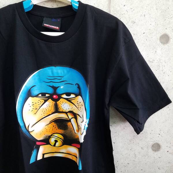 新品 おもしろTシャツ メンズ Lサイズ 黒 ブラック パロディ ユニーク プリント 面白 オモシロ 悪いドラえもん わる どらえもん 送料無料