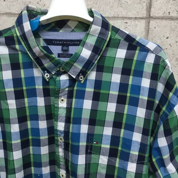 中古 アメリカ古着 TOMMY HILFIGER トミーヒルフィガー 長袖シャツ メンズ XXL 2XL 3L チェック柄 ビンテージ カジュアル 送料無料