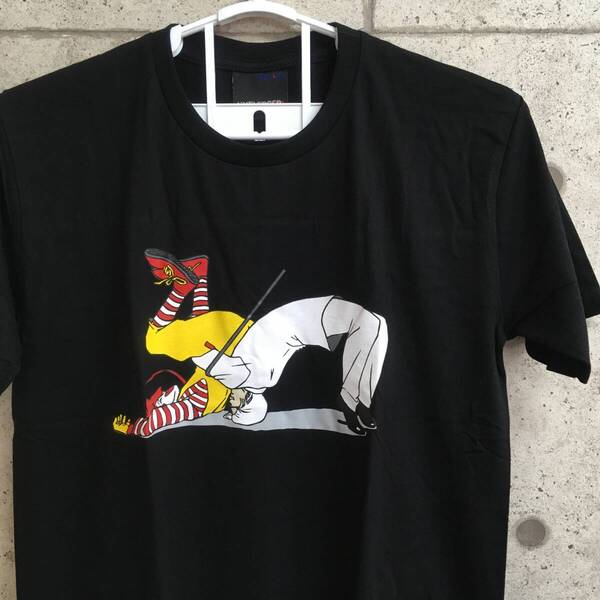 新品 おもしろTシャツ カーネル&ドナルド メンズ Lサイズ 黒 ブラック パロディ ユニーク プリント 面白 オモシロ 送料無料