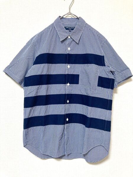 コムデギャルソン オム COMME des GARCONS HOMME メンズ 半袖 シャツ チェック ボーダー トップス ボーダー XS