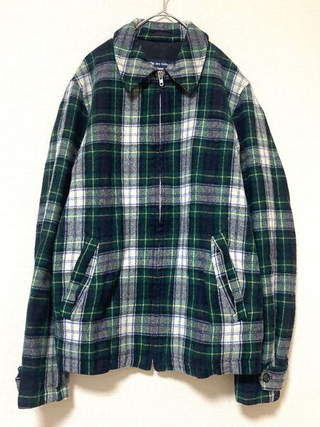 コムデギャルソンオム COMME des GARCONS HOMME ウール チェック ジップアップ ブルゾン スイングトップ ジャケット SS