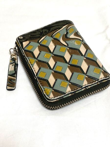 ドリスヴァンノッテン DRIES VAN NOTEN 幾何柄 総柄 ジオメトリック コインケース 財布 レザー