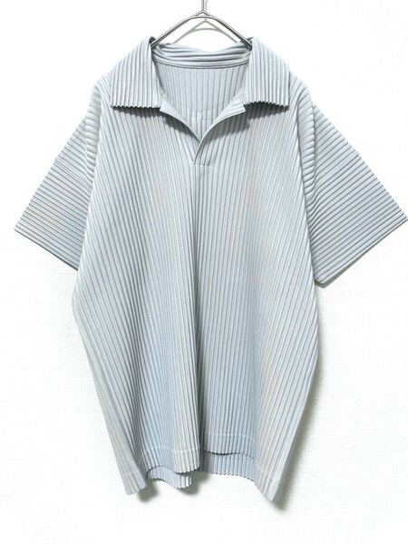 オムプリッセ HOMME PLISSE issey miyake イッセイミヤケ プリーツ スキッパー ポロシャツ 半袖 メンズ 2 ポリエステル