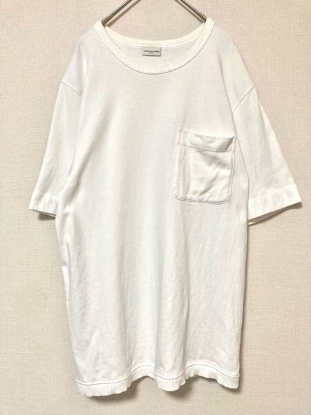 ドリスヴァンノッテン DRIES VAN NOTEN 半袖 クルーネック リブ tシャツ メンズ ポケット 白 ホワイト トップス インナー M