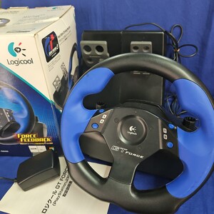動作未確認 ロジクール ジーティー フォース プレステ2 グランツーリスモ3 A-spec ステアリングコントローラ LPRC-10000 Logicool GT FORCE