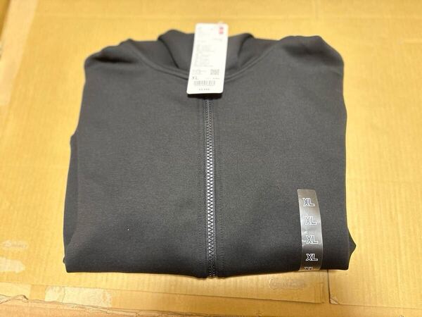 ユニクロ ドライスウェットフルジップパーカ XL 新品未使用品 レディース ブラック 黒 送料無料