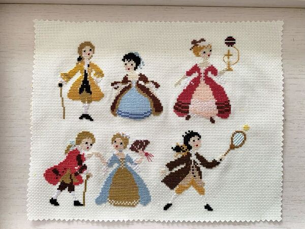 ハンドメイド サモイロフ ベルサイユ2世 宮廷 宮廷の生活 クロスステッチ クロスステッチ完成品 刺繍 ベルサイユ テニス ダンス