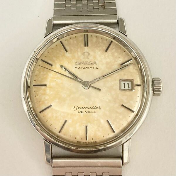 【希少】OMEGA オメガ Seamaster De Ville Wネーム 自動巻き メンズ ジャンク シルバーブレス アンティーク コレクション ジャンク扱い