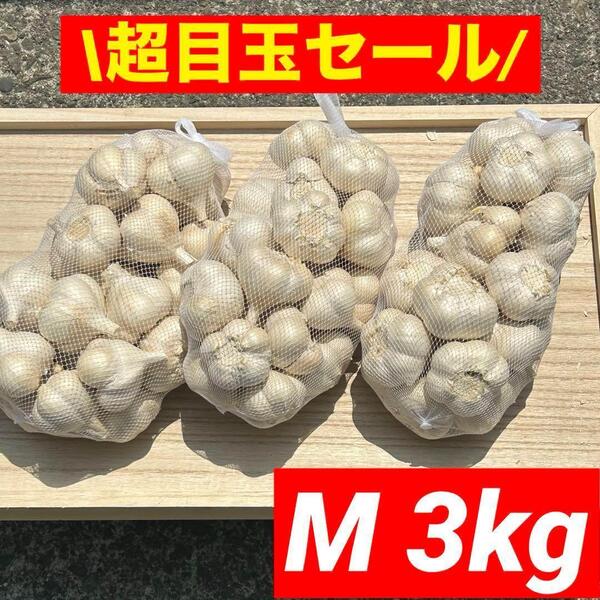 【超目玉セール】青森県産 にんにく M 3kg福地ホワイト六片 加工オススメ