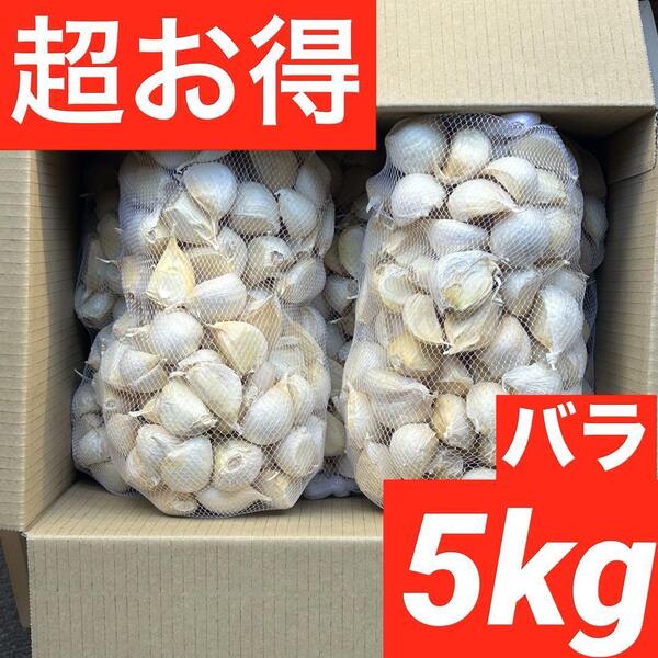 【超目玉セール】青森県産 にんにく Mixバラ 5kg福地ホワイト六片