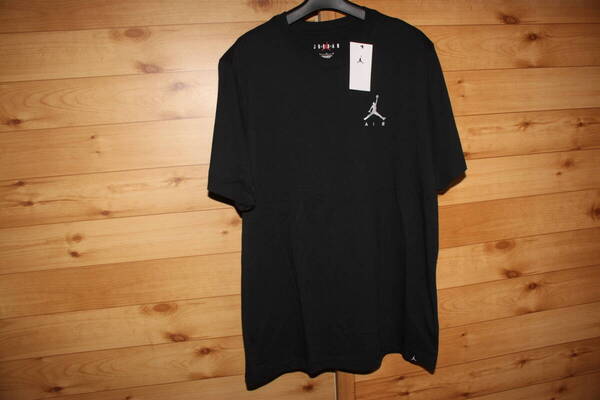 未使用 US/2XL 黒ブラック ナイキNIKE JORDAN ジョーダン ジャンプマン エア ロゴ刺繍 半袖Tシャツ 送料無料即決