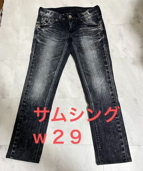 サムシング something SD266 デニム ジーンズ ボトムス ローライズ タイト スキニー ストレッチ 29インチ ブラック
