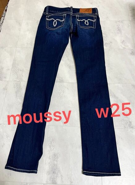 moussy/マウジー/ストレッチ スキニー デニムパンツ 濃紺パンツ/デニム/25 ホワイトステッチ