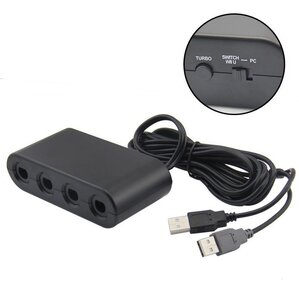 【vaps_6】GCコントローラー 接続タップ Switch/WiiU/PC用 ゲームキューブ コントローラ ニンテンドースイッチ GAME CUBE TURBO連射 送込