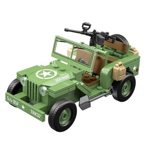 【新品】アメリカ軍 バンタム40 BRC w/M2キャリバー50機関銃 レゴ互換品 第二次世界大戦 ミリタリー ハーフトラック