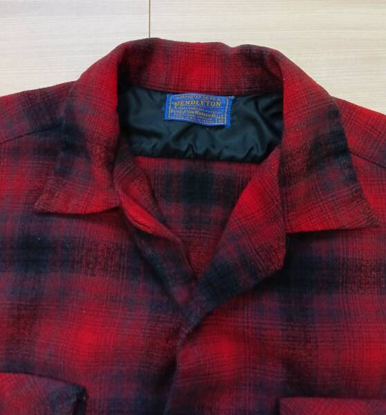 50s/PENDLETON/ペンドルトン/オンブレシャツ/ウール/シャドーチェック/M/ループ留め/ヴィンテージ/ビンテージ/50年代