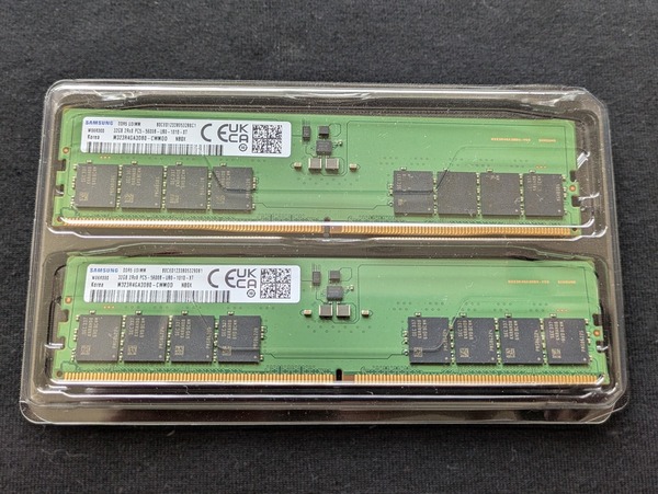 サムスン DDR5-5600 32GBX2枚組 合計64GB デスクトップパソコン用 M323R4GA3DB0-CWM