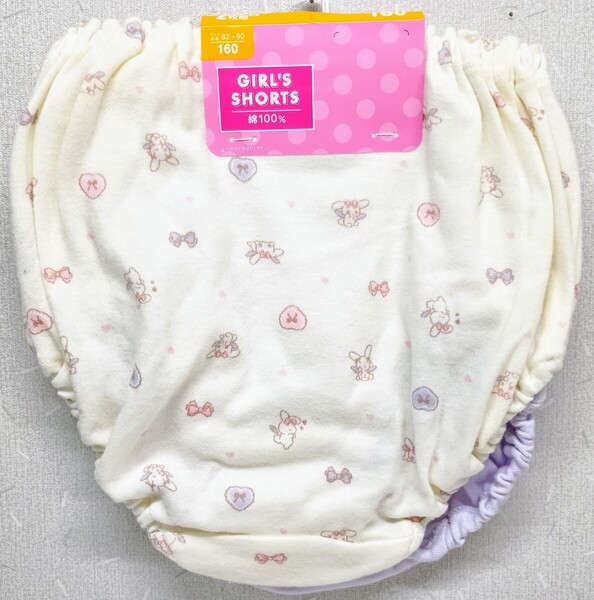 ■新品未使用品 ショーツ 160cm 2枚組■大きいサイズ女児パンツML165170ティーンパンティージュニア女性下着女の子セット学生制服女子124■