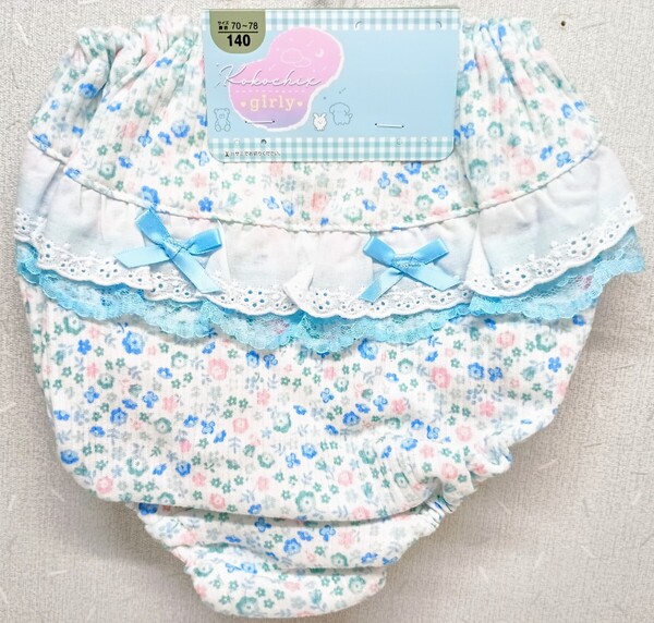 ■新品未使用品 とても可愛い女児ショーツ 140cm 2枚組■レース大きいサイズパンツ130150ティーンパンティージュニア女性下着女の子女子126