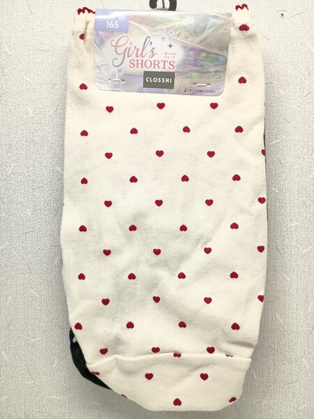 ■新品 ハート柄ショーツ 165cm 2枚組■大きいサイズ女児パンツ160170MLジュニア下着パンティー女の子女性用ガールズスクール学生制服110■