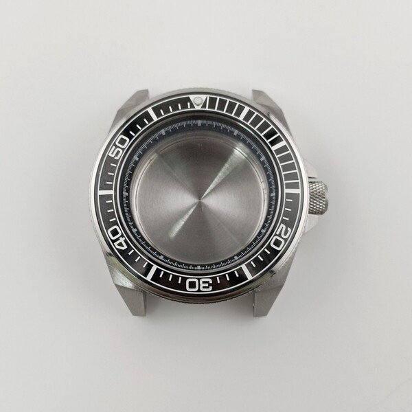腕時計 社外品 ケース 43mm ブラック ノンデイト 【対応ムーブメント】SEIKO nh34/NH35/NH36/NH37/NH38/NH39 セイコー
