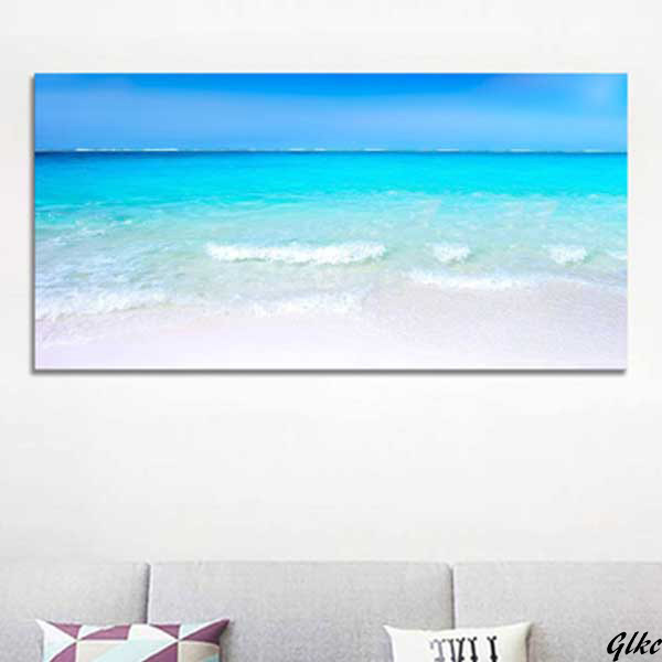 【爽やかな海風アートパネル】 インテリアアートパネル 海の絵画 40×80cm 壁掛け リビング飾り 新築祝い 青空風景 プレゼント
