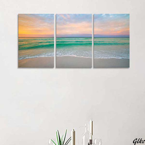 【海と椰子の木3枚セット風水アートパネル】 インテリアパネル 30cm×40cm 玄関飾り 壁掛け 椰子の木 新居祝い ギフト