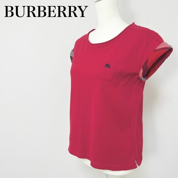 ◇ BLUE LABEL BURBERRY バーバリー ブルーレーベル Tシャツ 半袖 ノバチェック柄 ロゴ サイズ 38 M レディース