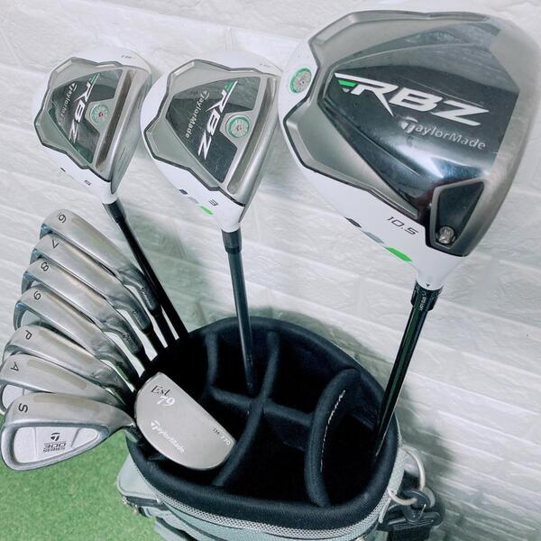 ゴルフクラブセット テーラーメイド RBZ 300series 11本 キャディバッグ 男性 右利き カーボンシャフト 初心者