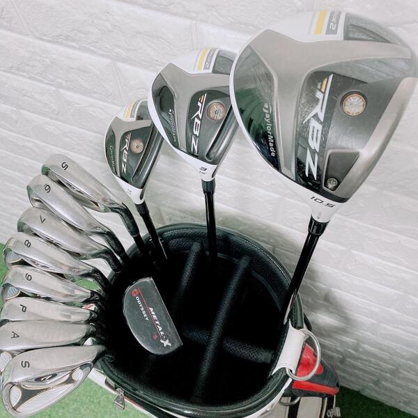クラブのみ ゴルフクラブセット テーラーメイド RBZ STAGE2 12本 男性 右利き カーボンシャフト スチールシャフト 初心者 入替え