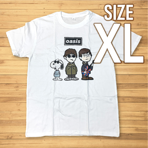 ★新品未使用★オアシス×スヌーピー Tシャツ サイズXL LL 白 ホワイト oasis バンドTシャツ ロックTシャツ SNOOPY