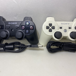 【送料無料 】★PS3 純正コントローラー×2個セット★★クラシックホワイト/ジェットブラック★デュアルショック