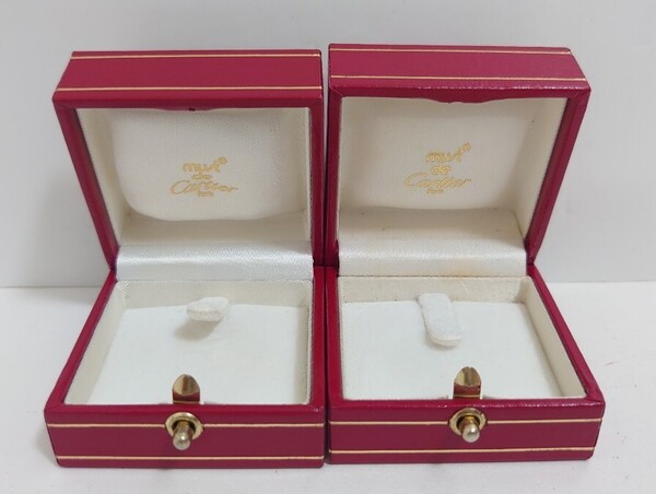 Cartier カルティエ ジュエリーボックス アクセサリーケース ジュエリーケース リングケース トリニティリング 空箱 【2個】m