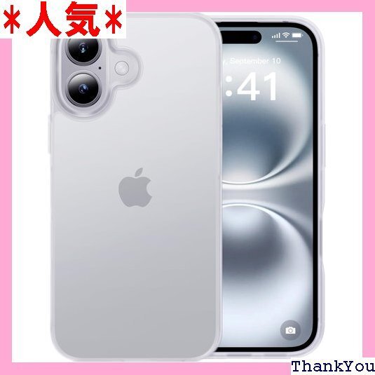 米軍MIL規格・指紋防止 CASEKOO iPhone イフォン 16 用 6.1 インチ ケース マットクリア 362