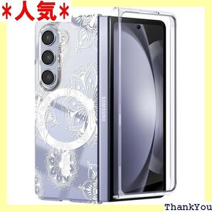 Galaxy Z Fold 5 5G 用 ケース 薄型 White flowers N421-zfold5-06 368