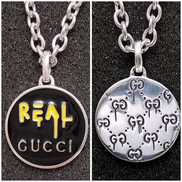 GUCCI グッチ ネックレス トップ ゴースト スカル REAL GG インターロッキング G