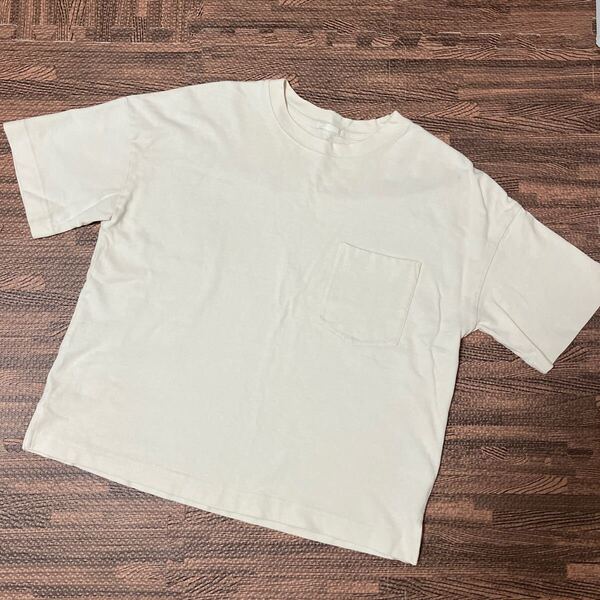 ☆GU 半袖 Tシャツ コットン 生成ベージュ しっかりした生地 L