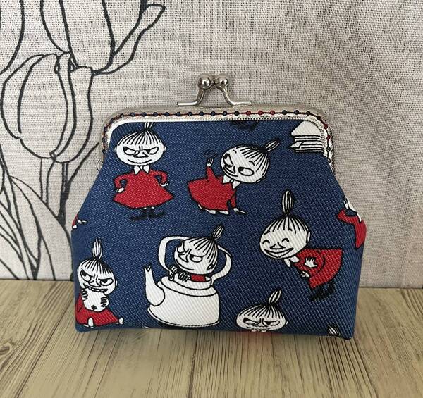 がま口 / ポーチ/ 財布 / 小物入れ / ハンドメイド ☆リトルミイ・デニム調・8