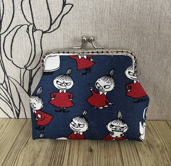 がま口 / ポーチ/ 財布 / 小物入れ / ハンドメイド ☆リトルミイ・デニム調・1