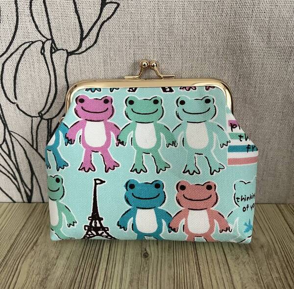 がま口 ポーチ / 財布 / 小物入れ / ハンドメイド☆カエル・7