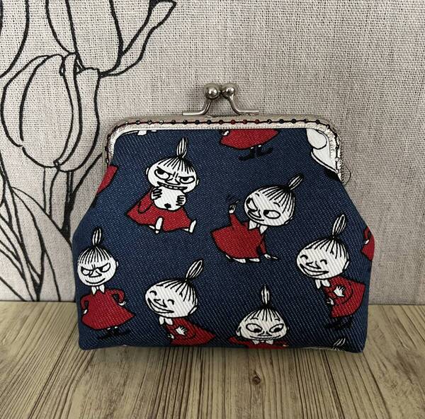 がま口 / ポーチ/ 財布 / 小物入れ / ハンドメイド ☆リトルミイ・デニム調・3