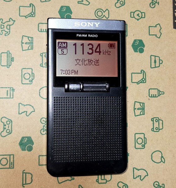 SRF-T355 SONY ソニー 受信確認済 AM FM ワイドFM 名刺サイズ 軽量 ポケットラジオ 通勤 防災 旅行 出張 ジョギング 登山 000