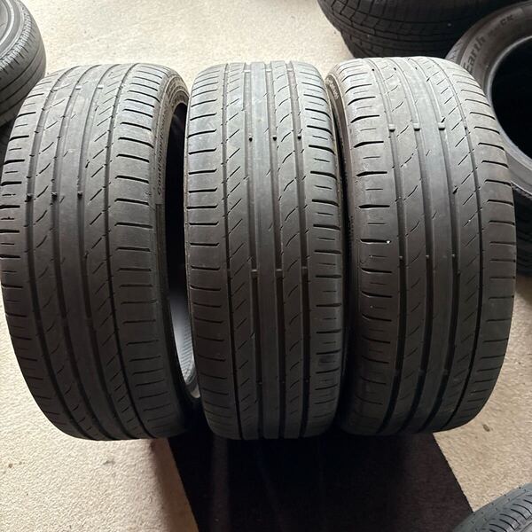 195/45R17 コンチネンタル CONTISPORT CONTACT5 2021年 中古 夏タイヤ 3本セット 残溝少なめ