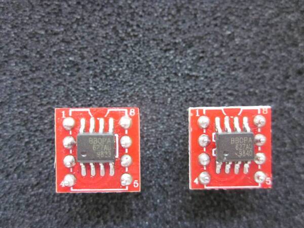 Burr-Brown OPA627AU 2回路DIP化オペアンプ完成基板 両面実装品 ローハイト 2個