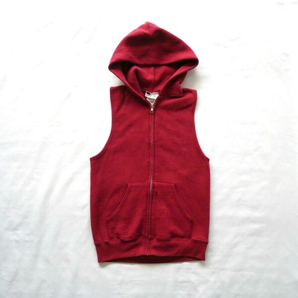 90s madeinUSA hooded sweat vest 90年代 USA製 スウェットパーカー ベスト 古着 vintage ビンテージ コットン フード付き