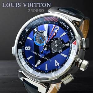 ルイヴィトン/LOUIS VUITTON タンブール レガッタ Q102D クロノグラフ デイト アラーム メンズ腕時計 モノグラム 外装仕上げ済み