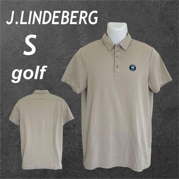 J.LINDEBERG ジェイリンドバーグ メンズ 半袖ポロシャツ S ゴルフウェア CA 37584 RN 126836 ベージュ系 (F051)★