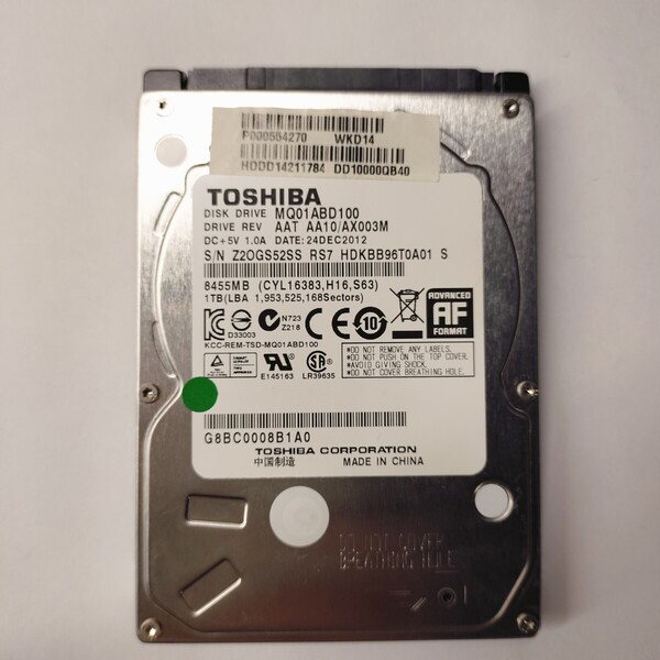 ★送料無料★TOSHIBA 1TB 2.5 SATA HDD 正常品 Y91