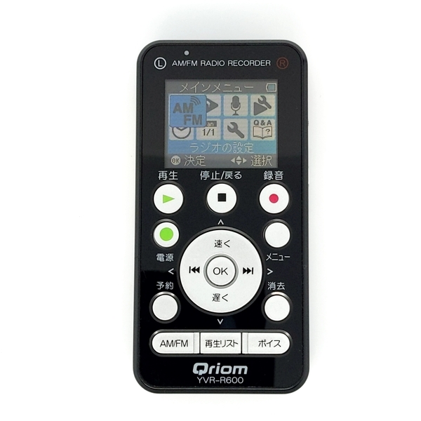 動作品★Qriom YVR-R600 4GB ブラック AM/FMラジオレコーダー ICレコーダー ボイスレコーダー 山善 YAMAZEN RADIO RECORDER